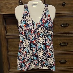 Multi color floral tankini top only, large size